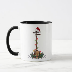 Banjo-Instrument Santa-Hut Weihnachtsbeleuchtung Tasse