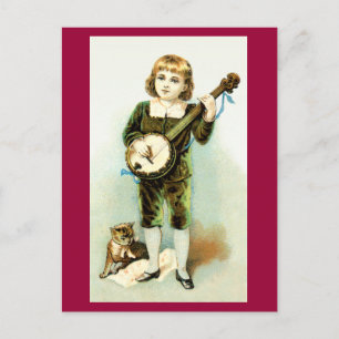Banjo-Jungen-Postkarte Postkarte