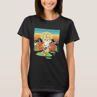 Banjo-Katze Musik Genre Musiker Country-Musik Blue T-Shirt