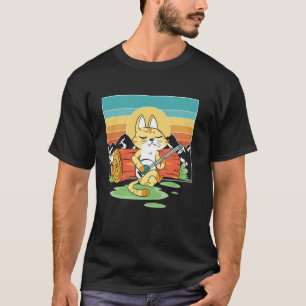 Banjo-Katze Musik Genre Musiker Country-Musik Blue T-Shirt