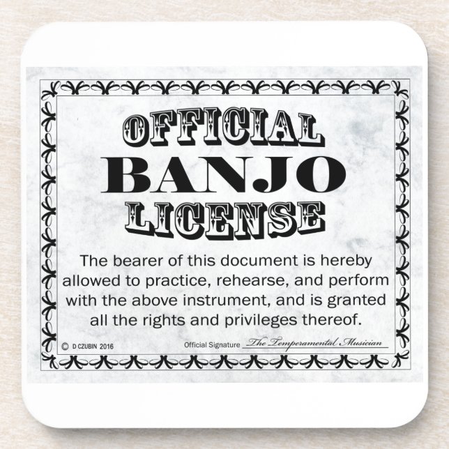Banjo-Lizenz Getränkeuntersetzer (Vorderseite)