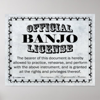 Banjo-Lizenz Poster