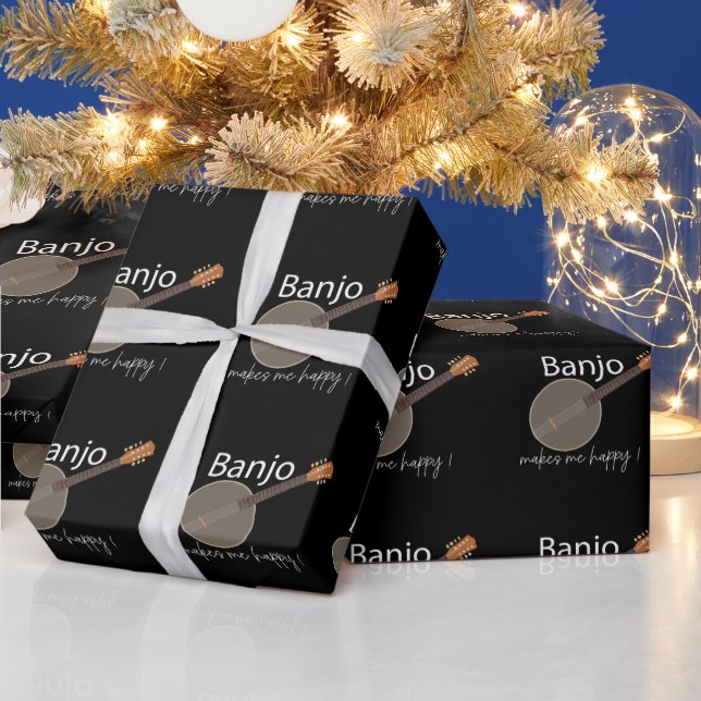 Banjo macht mich glücklich geschenkpapier (Feiertage)