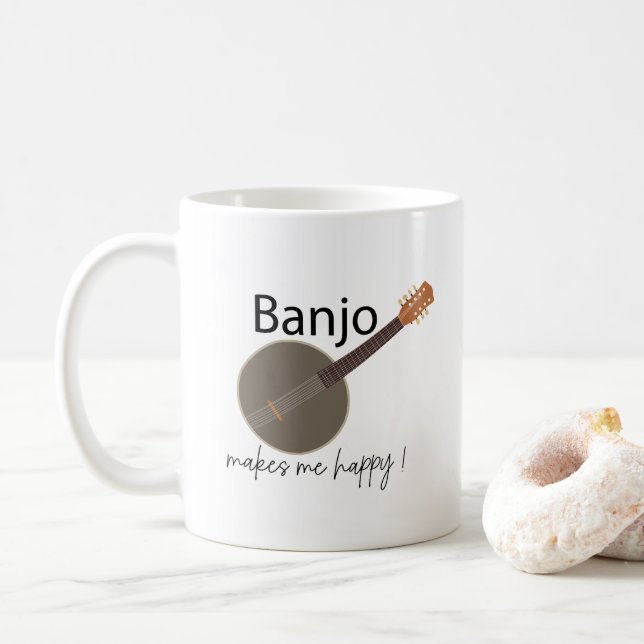Banjo macht mich glücklich kaffeetasse (Mit Donut)