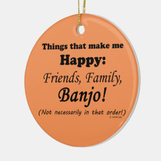 Banjo macht mich glücklich keramik ornament