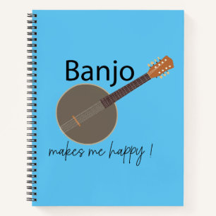 Banjo Macht Mich Glücklich Musik Notizbuch