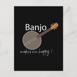 Banjo macht mich glücklich postkarte