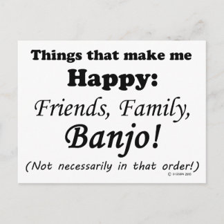 Banjo macht mich glücklich postkarte
