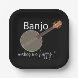 Banjo macht mich glücklich über musikalisches Part Pappteller