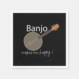 Banjo macht mich glücklich über musikalisches Part Serviette