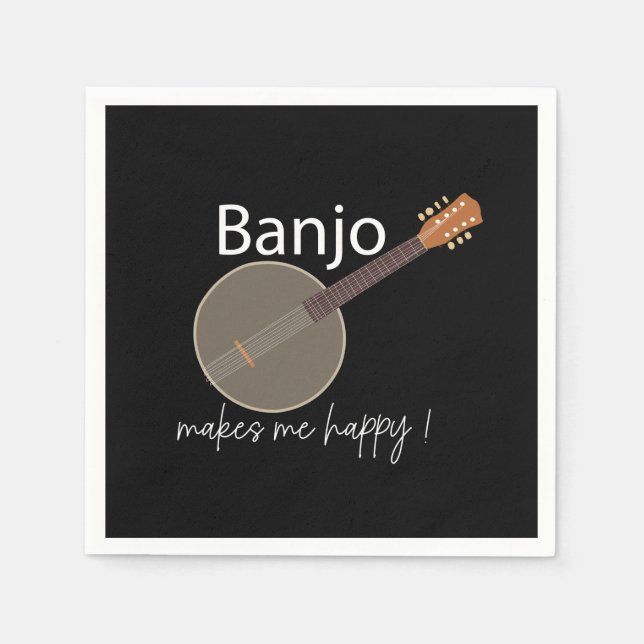 Banjo macht mich glücklich über musikalisches Part Serviette (Vorderseite)