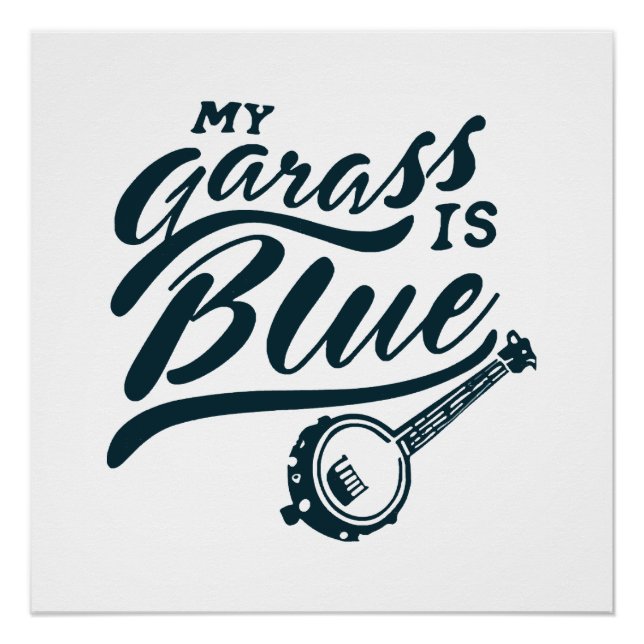 Banjo Mein Glas ist blau Poster (Vorderseite)