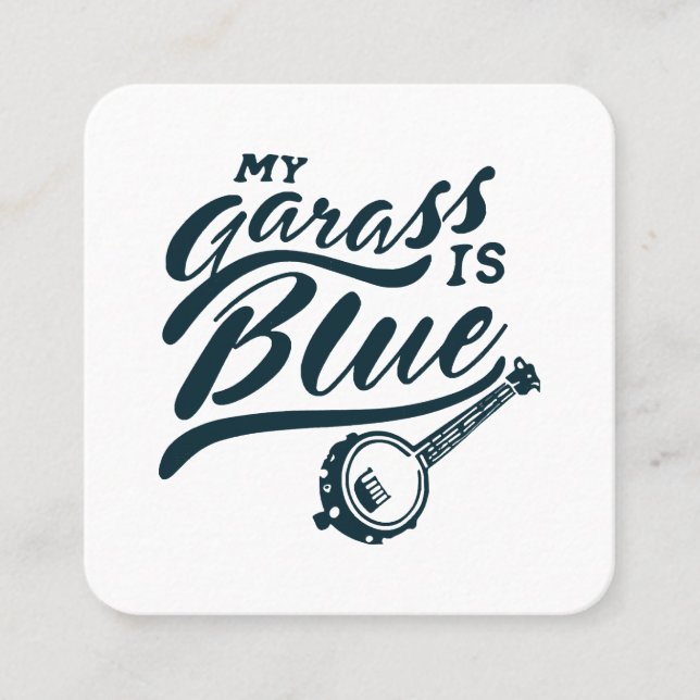 Banjo Mein Glas ist blau Quadratische Visitenkarte (Vorderseite)
