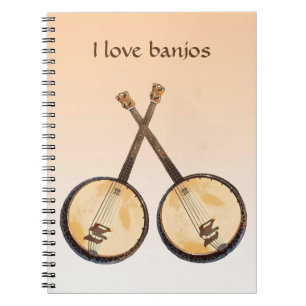 Banjo Music Instrument Orange Notebook Notizblock
