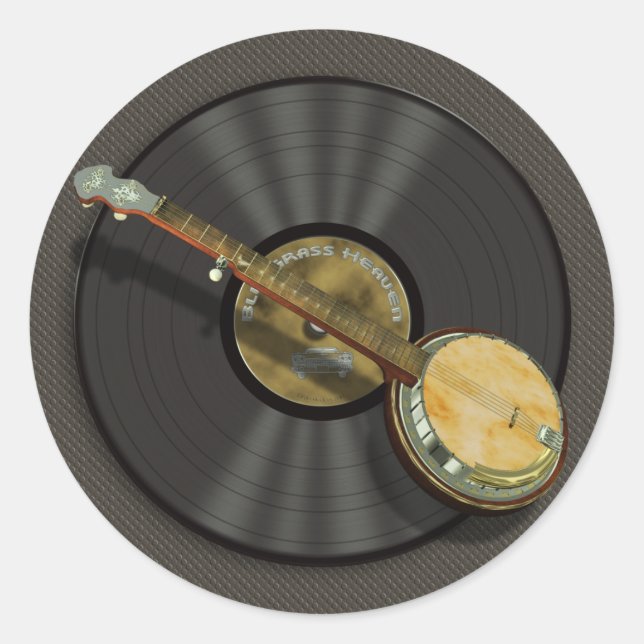 Banjo Music Round Stickers (Vorderseite)