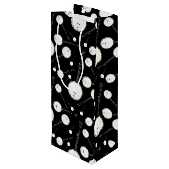 Banjo Musician Music Teacher Geschenktüte Für Weinflaschen (Rückseite Schrägansicht)