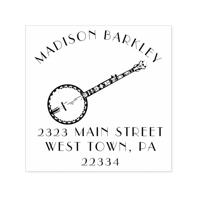 Banjo Musician Music Teacher Permastempel (Design)
