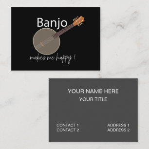 Banjo-Musiker Musiklehrer Visitenkarte