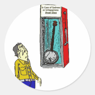 Banjo-Notfall Runder Aufkleber