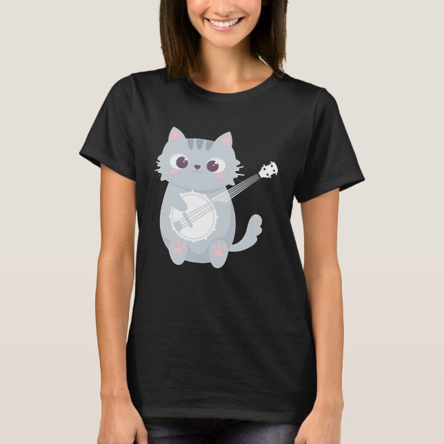 Banjo Player Cat Banjo  Banjoist Banjo  1 T-Shirt (Vorderseite)
