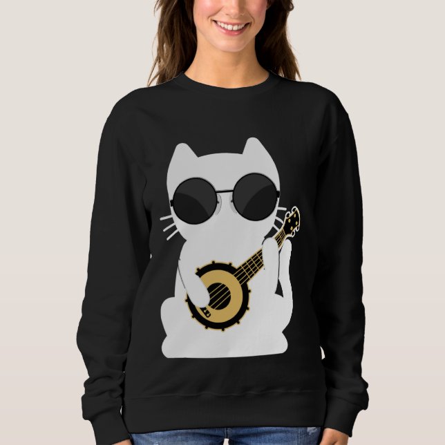 Banjo Player Cat Banjo  Banjoist Banjo Sweatshirt (Vorderseite)
