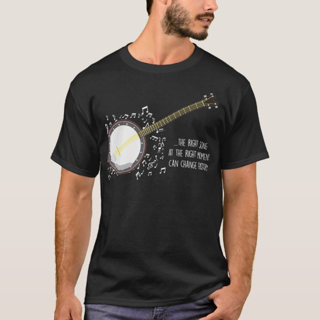 Banjo Player Musiknotens Bluegrass Stringband T-Shirt (Vorderseite)