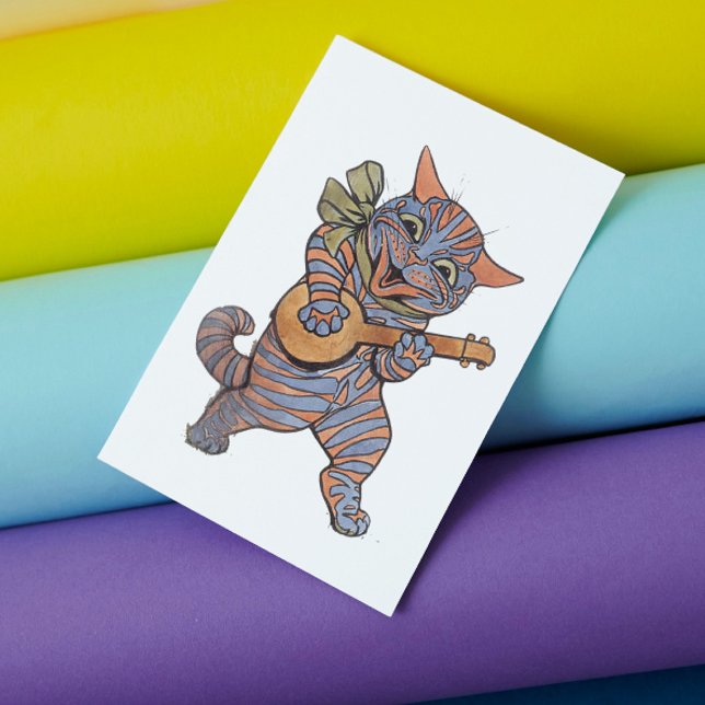 Banjo Playing Cat Postkarte (Von Creator hochgeladen)