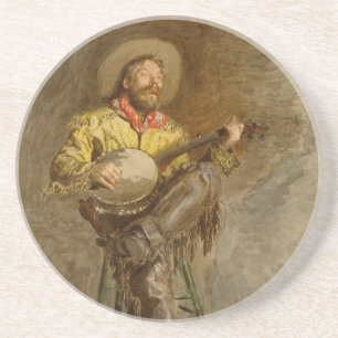 Banjo Playing Ranchero singende Cowboy in Old West Getränkeuntersetzer