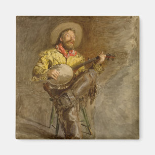 Banjo Playing Ranchero singende Cowboy in Old West Magnet