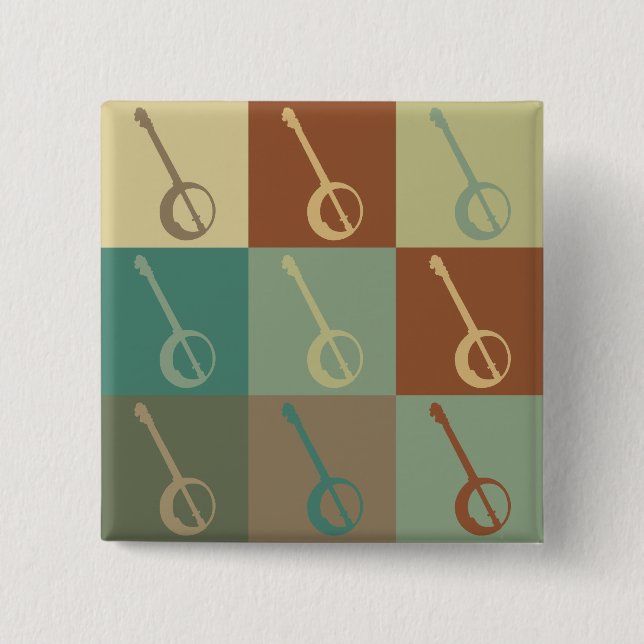 Banjo-Pop-Kunst Button (Vorderseite)