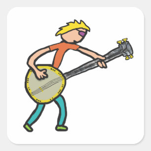 Banjo Quadratischer Aufkleber