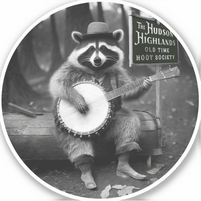 Banjo Raccoon Aufkleber (Vorderseite)