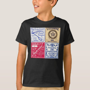Banjo reiht dunklen kurzen T - Shirt die Hülse de