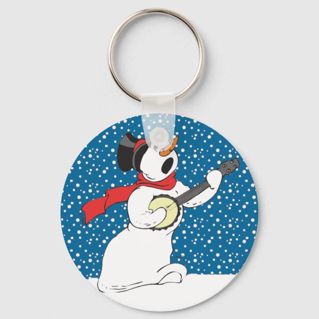 Banjo Snowman Schlüsselanhänger (Vorderseite)