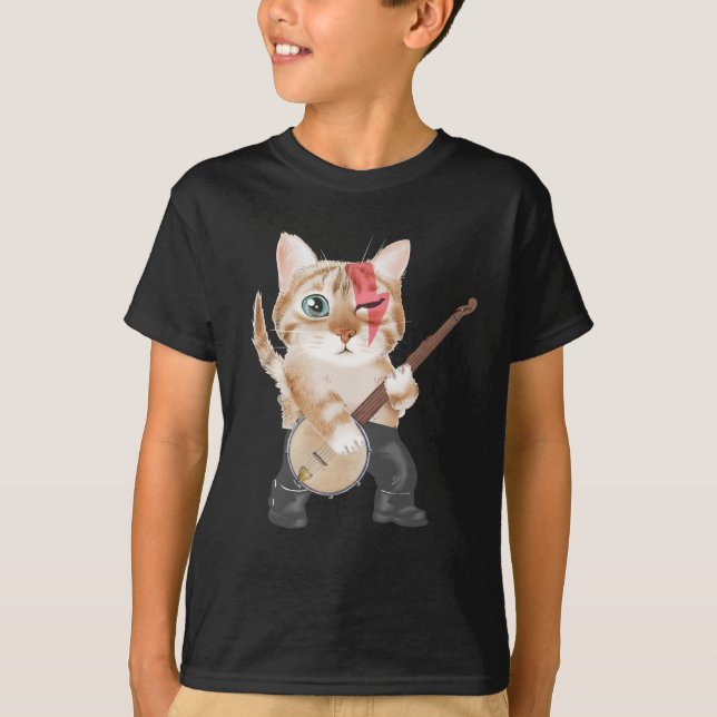 Banjo spielen Cat Folk Country Music Lover T-Shirt (Vorderseite)