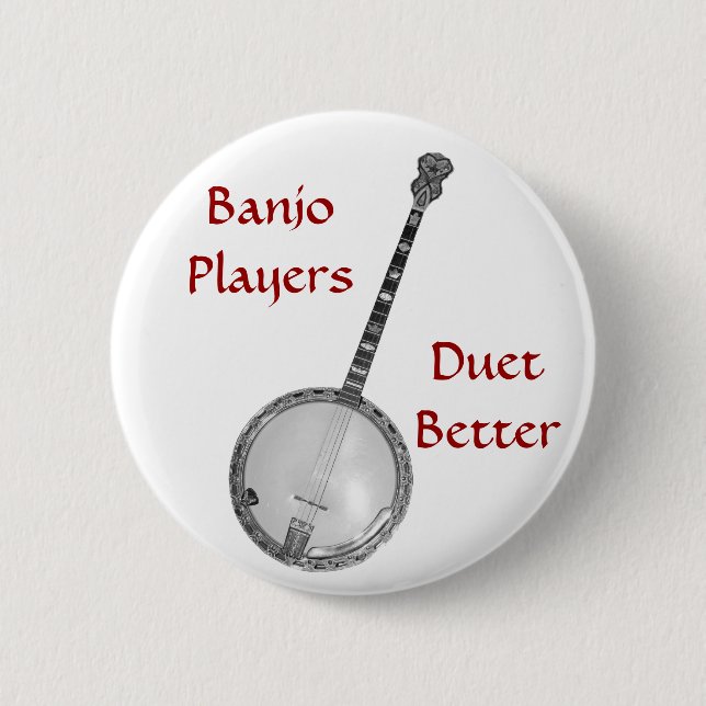 Banjo-Spieler-Duo verbessern Knopf Button (Vorderseite)
