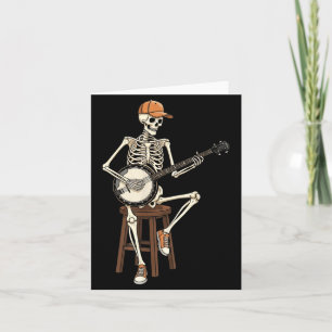Banjo-Spieler-Skelett Halloween Lustige Männer Jun Karte