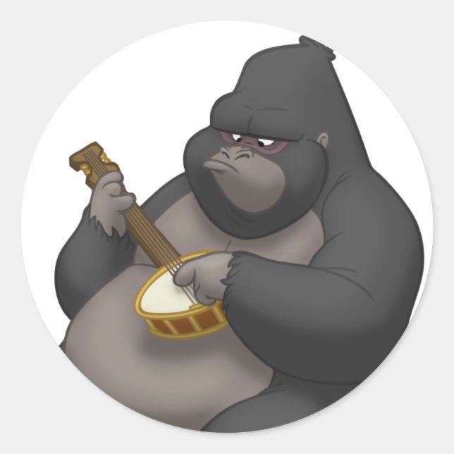 Banjo-Strummin' Gorilla Stickers (Vorderseite)