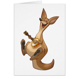 Banjo-Strummin' Känguru-Karte (freier Raum nach