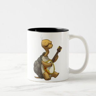 Banjo-Strummin' Schildkröten-Tasse Zweifarbige Tasse