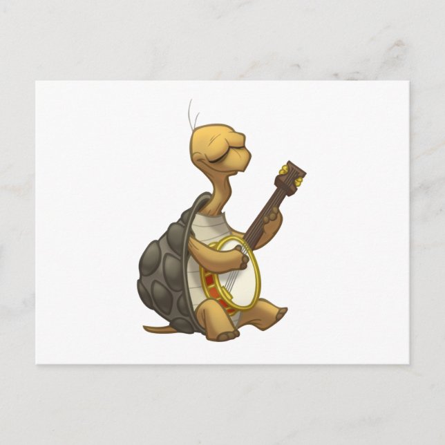 Banjo-Strummin’ Tortoise Postcard Postkarte (Vorderseite)