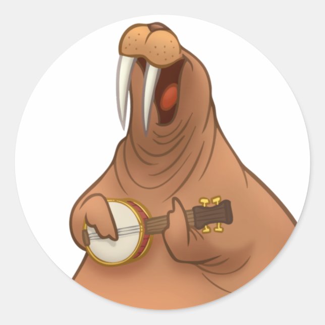 Banjo-Strummin' Walrus Stickers (Vorderseite)