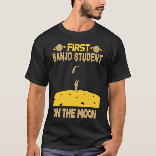 Banjo Student On The Moon T-Shirt (Vorderseite)