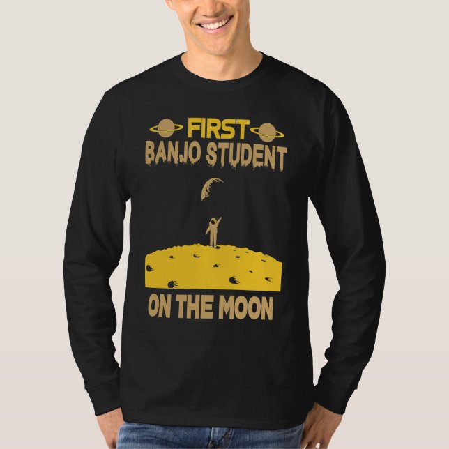 Banjo Student On The Moon T-Shirt (Vorderseite)