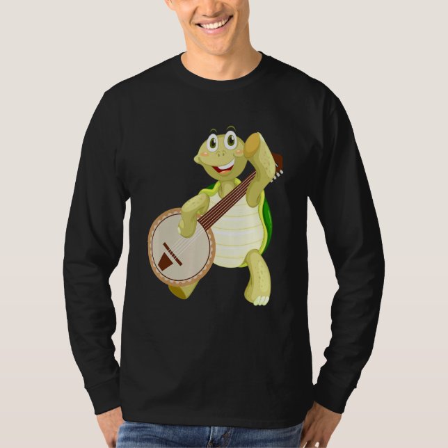 Banjo Turtle Turtle Playing Banjo T-Shirt (Vorderseite)