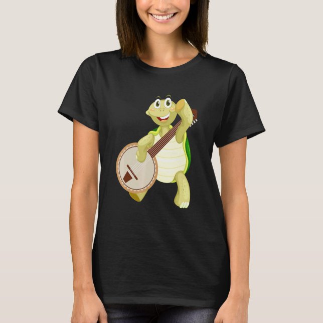 Banjo Turtle Turtle Playing Banjo T-Shirt (Vorderseite)