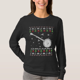 Banjo Ugly Christmas Banjo Player Santa Xmas T-Shirt