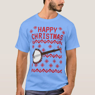 Banjo Ugly Christmas Banjoist Folk Musiker T-Shirt