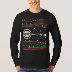 Banjo Ugly Christmas Sweater Banjo Christmas Light T-Shirt