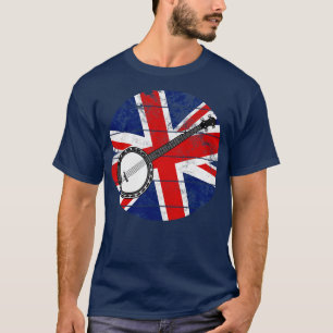 Banjo UK-Flagge Großbritannien Banjo-Spieler briti T-Shirt
